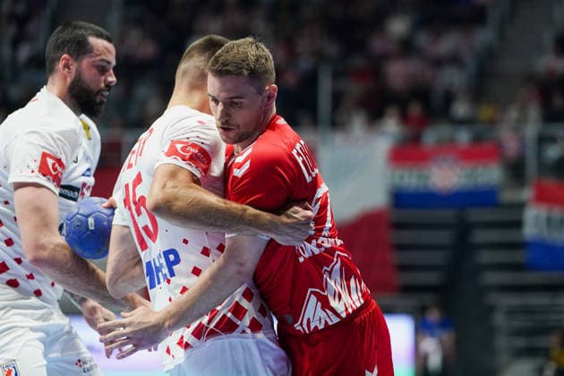 March 19, 2026, Zadar, Zadar, Croatia: 2026319, Zadar, Croatia - Croatia and Switzerland play a men s International Friendly, Länderspiel, Nationalmannschaft handball match at the Visnjik Sports Hall. EGGIMANN NICO in action. Zadar Croatia - ZUMAd223 20260319_zip_d223_020 Copyright: xMarkoxDimicx