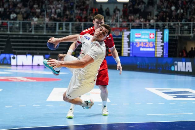 March 19, 2026, Zadar, Zadar, Croatia: 2026319, Zadar, Croatia - Croatia and Switzerland play a men s International Friendly, Länderspiel, Nationalmannschaft handball match at the Visnjik Sports Hall. SIMIC JOSIP in action. Zadar Croatia - ZUMAd223 20260319_zip_d223_032 Copyright: xMarkoxDimicx