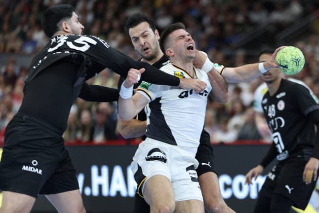 Germany Egypt, handball test match Mahmoud Abdelaziz Egypt, 35 stops Renars Uscins Germany 23 mens international handball match between Germany and Egypt at the Westfalenhalle in Dortmund on March 19, 2026, Dortmund North Rhine-Westphalia Germany Westfalenhalle