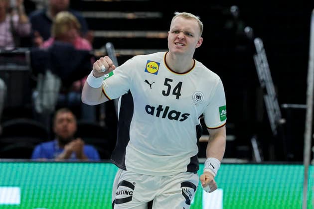 Justus Fischer Germany cheers, Handball International Friendly, Germany v Egypt, Westfalenhalle, March 19, 2026 in Dortmund, Germany Photo by Marco Steinbrenner DeFodi Images Justus Fischer Germany cheers, Handball International Friendly, Germany v Egypt, Westfalenhalle, March 19, 2026 in Dortmund, Germany Photo by Marco Steinbrenner DeFodi Images