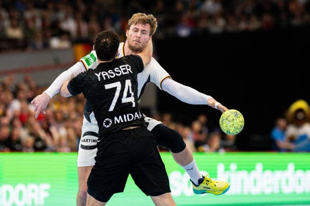 19 03 2026 Handball, international match, Westfalenhalle Dortmund, Germany Egypt L R Yasser Seif Egypt , Franz Semper Germany