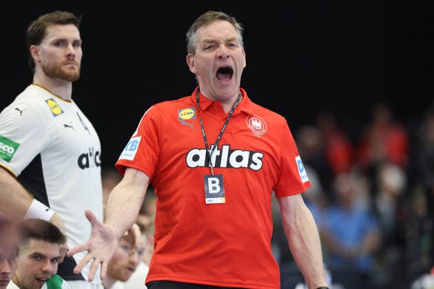 Germany Egypt, handball test match coach Alfred Gislason Germany left back Johannes Golla Germany, 4 mens international handball match between Germany and Egypt at the Westfalenhalle in Dortmund on March 19, 2026, Dortmund North Rhine-Westphalia Germany Westfalenhalle