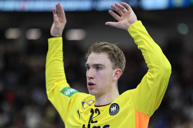 Germany Egypt, handball test match goalkeeper Lasse Ludwig Germany, 12 mens international handball match between Germany and Egypt in the Westfalenhalle in Dortmund on March 19, 2026, Dortmund North Rhine-Westphalia Germany Westfalenhalle