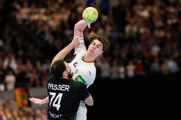 19 03 2026 Handball, international match, Westfalenhalle Dortmund, Germany Egypt L R Yasser Seif Egypt , Miro Schluroff Germany