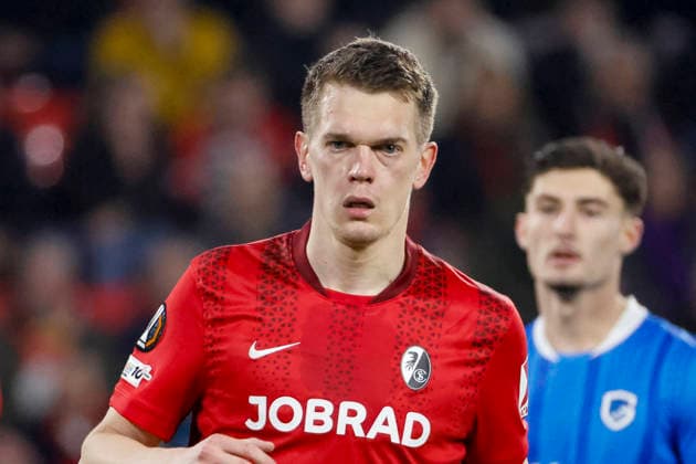 Matthias Ginter SC Freiburg, 28 , Germany, Football, UEFA Europa League, Round of 16, 2025 2026, SC Freiburg vs KRC Genk, 19 03 2026, Freiburg im Breisgau Europa Park Stadium Germany Copyright: xGrantxHubbsx