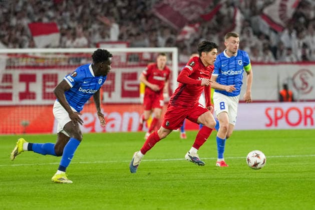 UEFA Europa League SC Freiburg vs KRC Genk, 19 03 2026 Yuito Suzuki SC Freiburg, 14 on the ball UEFA Europa League SC Freiburg vs KRC Genk, Europa Park Stadion, 19 03 2026 Copyright: xBEAUTIFULxSPORTS Boscox