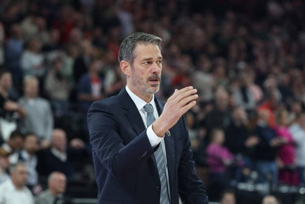 Jurica Golemac Dubai Basketball, Head Coach gestures, GER, FC Bayern Basketball vs Dubai Basketball, Basketball, Euroleague, Matchday 32, Season 2025 2026, 19 03 2026, GER, FC Bayern Basketball vs Dubai Basketball, Basketball, Euroleague, Matchday 32, Season 2025 2026, 19 03 2026 Munich Copyright: xEibner-Pressefoto JennixMaulx EP_JML