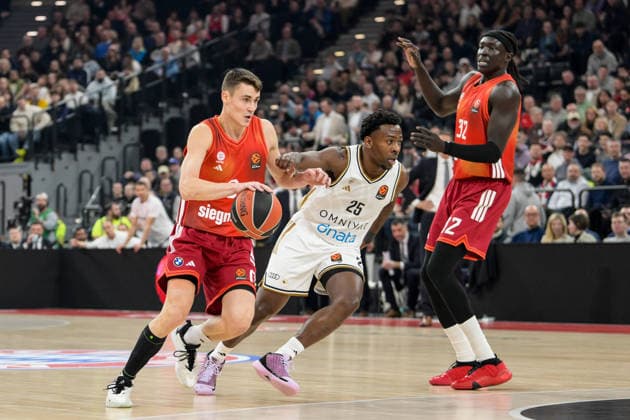Basketball, Euroleague, 20260319, FC Bayern Munich Dubai Basketball Pictured from l Neno DIMITRIJEVIC Bayern, 0 , Mckinley WRIGHT IV Dubai, 25 Munich SAP Garden Bayern Germany Copyright: Passion2Press.dex xMarkusxFischex