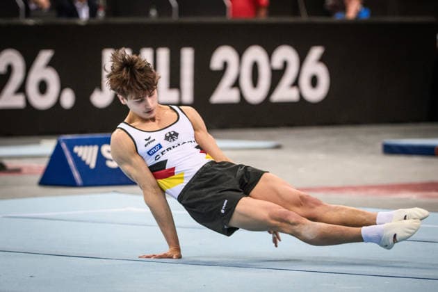 Timo Eder ( 427, GER) - Bodenturnen 41. EnBW DTB Pokal, 19.03.2026, Stuttgart (Porsche Arena), GER 41. EnBW DTB Pokal, 19.03.2026, Stuttgart (Porsche Arena), GER Stuttgart *** Timo Eder 427, GER Floor exercise 41 EnBW DTB Pokal, 19 03 2026, Stuttgart Porsche Arena , GER 41 EnBW DTB Pokal, 19 03 2026, Stuttgart Porsche Arena , GER Stuttgart Copyright: xSandyxDinkelackerx EP_SDR