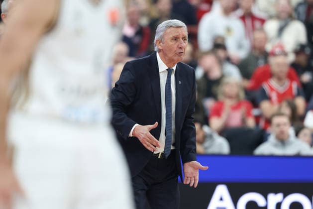 Svetislav Pesic FC Bayern Basketball, Head Coach gesticulates, GER, FC Bayern Basketball vs Dubai Basketball, Basketball, Euroleague, Matchday 32, Season 2025 2026, 19 03 2026, GER, FC Bayern Basketball vs Dubai Basketball, Basketball, Euroleague, Matchday 32, Season 2025 2026, 19 03 2026 Munich Copyright: xEibner-Pressefoto JennixMaulx EP_JML