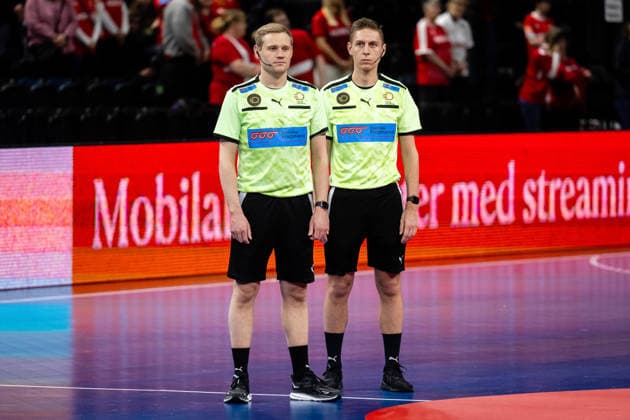 Netherlands v USA, Golden League handball, Copenhagen, Denmark Copenhagen, Denmark. 19th of March, 2026. Referees Nichlas Nygaard (R) and Jonas Primdahl (L) seen at the golden league match between Netherlands and USA at Royal Arena in Copenhagen. Denmark, Copenhagen, Royal Arena  Copyright: xGonzalesxPhoto TobiasxJorgensenx