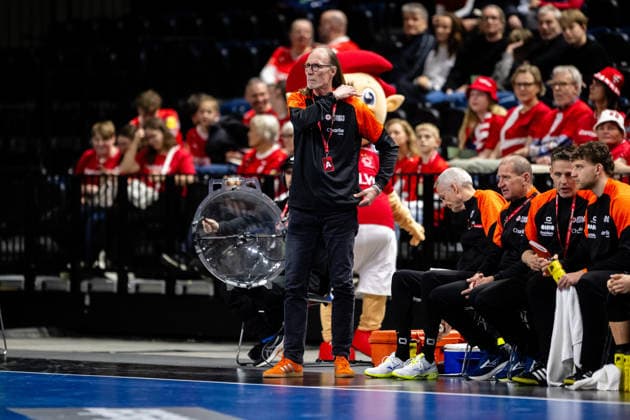 Netherlands v USA, Golden League handball, Copenhagen, Denmark Copenhagen, Denmark. 19th of March, 2026. Coach Staffan Olsson of Netherlands seen during the golden league match between Netherlands and USA at Royal Arena in Copenhagen. Denmark, Copenhagen, Royal Arena  Copyright: xGonzalesxPhoto TobiasxJorgensenx
