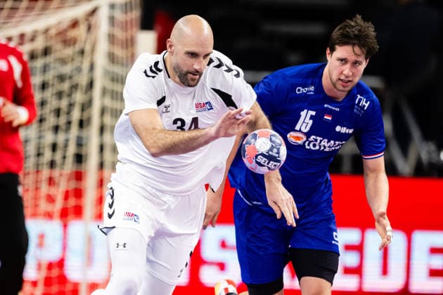 Netherlands v USA, Golden League handball, Copenhagen, Denmark Copenhagen, Denmark. 19th of March, 2026. Domagoj Srsen (34) of USA seen during the golden league match between Netherlands and USA at Royal Arena in Copenhagen. Denmark, Copenhagen, Royal Arena  Copyright: xGonzalesxPhoto TobiasxJorgensenx