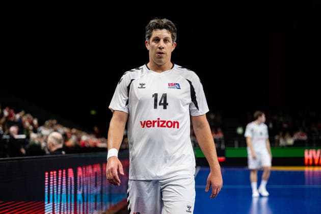 Netherlands v USA, Golden League handball, Copenhagen, Denmark Copenhagen, Denmark. 19th of March, 2026. Ian Huter (14) of USA seen during the golden league match between Netherlands and USA at Royal Arena in Copenhagen. Denmark, Copenhagen, Royal Arena  Copyright: xGonzalesxPhoto TobiasxJorgensenx