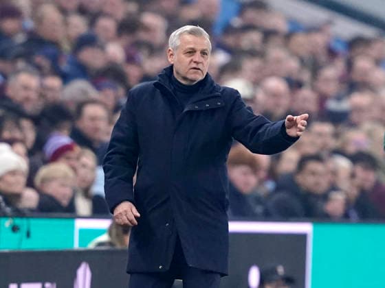 Birmingham, England, 19th March 2026. Bruno Genesio coach of LOSC Lille during the Aston Villa vs LOSC Lille UEFA Europa League round of 16 match at Villa Park, Birmingham. Picture credit should read: Andrew Yates Sportimage EDITORIAL USE ONLY. No use with unauthorised audio, video, data, fixture lists, club league logos or live services. Online in-match use limited to 120 images, no video emulation. No use in betting, games or single club league player publications. SPI_021_AY_Villa_Lille SPI-4627-0021