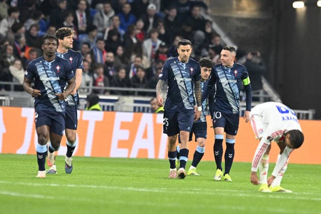 Football : Olympique Lyonnais v RC Celta Vigo - UEFA Europa League 19 03 2026 Javi RUEDA of Celta VIGO scoring goal during the second leg of the UEFA Europa League 2025 26 quarter-final between Olympique Lyonnais and RC Celta de Vigo, Spain, at the Groupama Stadium in DÃ cines-Charpieu, Lyon, on March 19, 2026 LYONFrance  Copyright: xMouradxAllilix