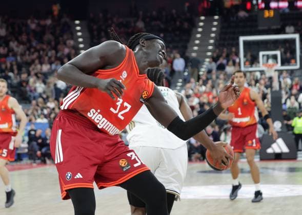 Stunned Bayerns 32 Wenyen GABRIEL Basketball Bayern Dubai Euroleague, FC Bayern Basketball Dubai Basketball, Round 32, Season 2025 2026, on 19 03 2026 in Munich, S A P G A R D E N, Germany Source Copyright Credit Oryk HAIST xBASKETBALL-BAYERN-DUBAIx