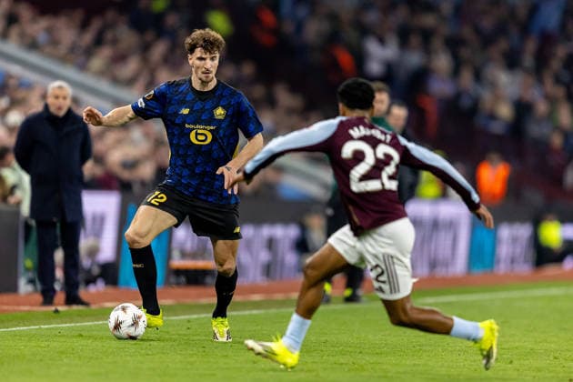 Aston Villa v Lille OSC, Europa League Lille defender Thomas Meunier (12) runs forward on wing during the Europa League match between Aston Villa and Lille OSC at Villa Park, Birmingham, UK on 19 March 2026. Birmingham Villa Park West Midlands UK Editorial use only , Copyright: xManjitxNarotrax PSI-23923-0015