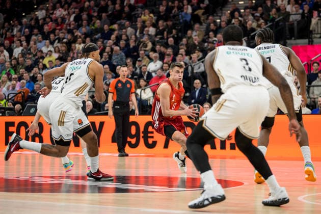 Basketball, Euroleague, 20260319, FC Bayern Munich Dubai Basketball In the picture Neno DIMITRIJEVIC Bayern, 0 Munich SAP Garden Bayern Germany Copyright: Passion2Press.dex xMarkusxFischex