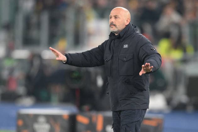 Vincenzo Italiano head coach of Bologna FC during the match of Uefa Europa League Championship between A.S.Roma and Bologna F.C at the Olimpico Stadium on Mar 19, 2026 in Rome, Italy. during AS Roma vs Bologna FC, Football Europa League match in Roma, Italy, March 19 2026  Copyright: xRobertoxRamaccia IPAxSportx xipa-agency.netx xx IPA_73145242 IPA_Agency_IPA73145242