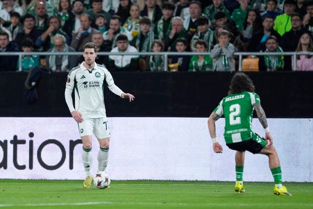 March 19, 2026, Sevilla, Sevilla, Spain: Georgios Kyriakopoulos of Panathinaikos FC in action during the UEFA Europa League 2025 26 Round of 16 Second Leg match between Real Betis Balompie and Panathinaikos FC at La Cartuja stadium on March 19, 2026, in Sevilla, Spain. Real Betis Balompie V Panathinaikos FC - UEFA Europa League  - ZUMAa181 20260319_zaa_a181_083 Copyright: xJoaquinxCorcherox
