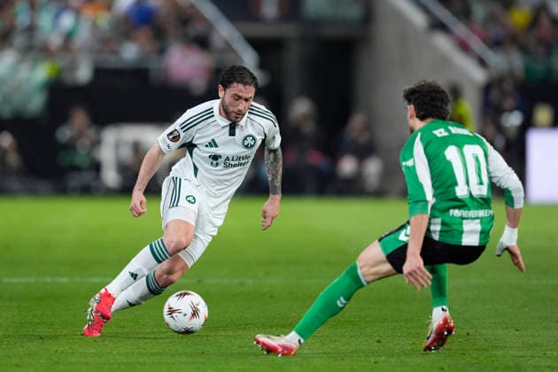 March 19, 2026, Sevilla, Sevilla, Spain: Davide Calabria of Panathinaikos FC in action during the UEFA Europa League 2025 26 Round of 16 Second Leg match between Real Betis Balompie and Panathinaikos FC at La Cartuja stadium on March 19, 2026, in Sevilla, Spain. Real Betis Balompie V Panathinaikos FC - UEFA Europa League  - ZUMAa181 20260319_zaa_a181_084 Copyright: xJoaquinxCorcherox