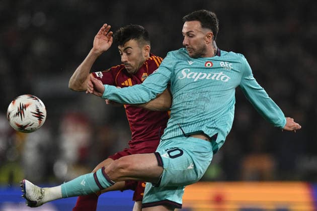 As Roma 19 03 2026 - Europa League Roma-Bologna foto Antonello Sammarco Image nella foto: Stephan El Shaarawy-Federico Bernardeschi 