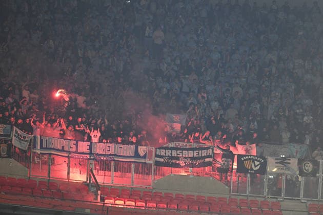 Football : Olympique Lyonnais v RC Celta Vigo - UEFA Europa League 19 03 2026 Supporters of Celta VIGO during the second leg of the UEFA Europa League 2025 26 quarter-final between Olympique Lyonnais and RC Celta de Vigo, Spain, at the Groupama Stadium in DÃ cines-Charpieu, Lyon, on March 19, 2026 LYONFrance  Copyright: xMouradxAllilix