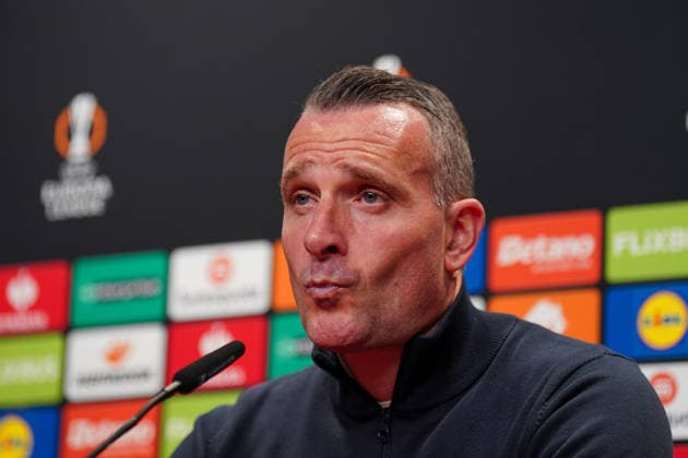 Germany Football UEFA Europa League 2025 2026, Round of 16 SC Freiburg vs KRC Genk Europa Park Stadium Nicky Hayen Coach, KRC Genk Press Conference, Media Copyright: xJOERANxSTEINSIEKx