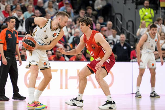 Basketball, Euroleague, 20260319, FC Bayern Munich Dubai Basketball Pictured from l Dzanan MUSA Dubai, 13 , Justinian JESSUP Bayern, 10 Munich SAP Garden Bayern Germany Copyright: Passion2Press.dex xMarkusxFischex
