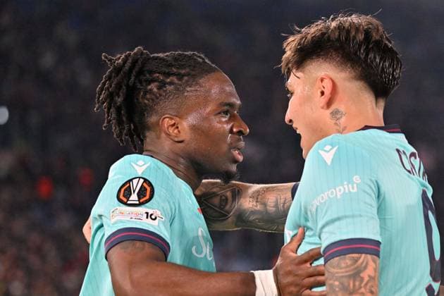 Foto IPP Felice De Martino Roma 19 03 2026 Calcio Europa League 2025-2026 Roma - Bologna Nella foto: Esultanza dopo il gol di Jonathan Rowe Italy Photo Press World Copyright Roma italy Italia ITALY  Copyright: xR4924_italyphotopressx