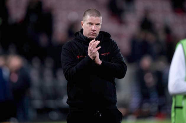 UEFA Europa League FC Midtjylland Nottingham Forest FC Midtjylland s head coach Mike Tullberg greets the fans after the defeat in the match between FC Midtjylland and Nottingham Forest in the Europa League 2nd leg at MCH Arena in Herning on Thursday, March 19, 2026 Photo Bo Amstrup Ritzau Scanpix , Herning Denmark Mors  Copyright: BoxAmrstrupx xRitzauxScanpix BoxAmstrupx spdk20260319-214614-L