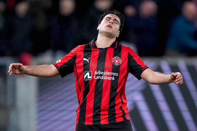 UEFA Europa League FC Midtjylland Nottingham Forest FC Midtjyllands Aral Simsir reacts after missing during the penalty shootout in the match between FC Midtjylland and Nottingham Forest in the Europa League 2nd leg at MCH Arena in Herning on Thursday, March 19, 2026 Photo Bo Amstrup Ritzau Scanpix , Herning Denmark Mors  Copyright: BoxAmrstrupx xRitzauxScanpix BoxAmstrupx spdk20260319-215648-L