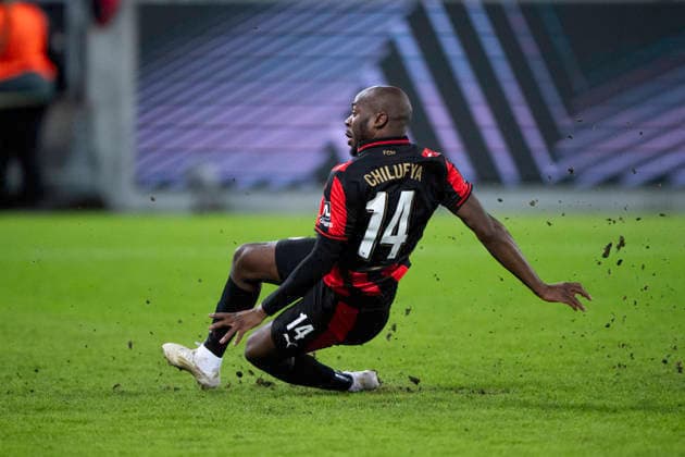 UEFA Europa League FC Midtjylland Nottingham Forest FC Midtjyllands Edward Chilufya slips and misses during the penalty shootout in the match between FC Midtjylland and Nottingham Forest in the Europa League 2nd leg at MCH Arena in Herning on Thursday, March 19, 2026 Photo Bo Amstrup Ritzau Scanpix , Herning Denmark Mors  Copyright: BoxAmrstrupx xRitzauxScanpix BoxAmstrupx spdk20260319-215802-L