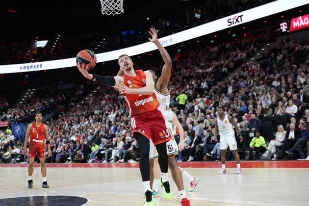 Andreas Obst FC Bayern Basketball, 13 at the basket, GER, FC Bayern Basketball vs Dubai Basketball, Basketball, Euroleague, Matchday 32, Season 2025 2026, 19 03 2026, GER, FC Bayern Basketball vs Dubai Basketball, Basketball, Euroleague, Matchday 32, Season 2025 2026, 19 03 2026 Munich Copyright: xEibner-Pressefoto JennixMaulx EP_JML
