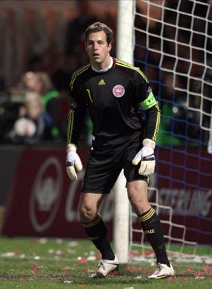 Denmark V South Korea, International Friendly, Länderspiel, Nationalmannschaft Thomas Sorensen of Denmark in action during the International Friendly match between Denmark and Korea Republic at Blue Water Stadium on November 14, 2009 in Esjberg, Denmark. Esjberg Blue Water Stadium Denmark Denmark Copyright: xAllstarxPicturexLibraryxLtdx