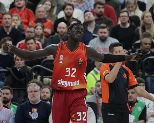 Stunned Bayerns 32 Wenyen GABRIEL Basketball Bayern Dubai Euroleague, FC Bayern Basketball Dubai Basketball, Round 32, Season 2025 2026, on 19 03 2026 in Munich, S A P G A R D E N, Germany Source Copyright Credit Oryk HAIST xBASKETBALL-BAYERN-DUBAIx
