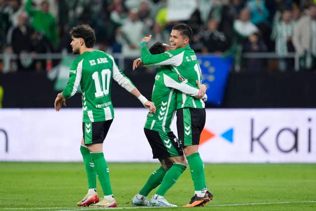 March 19, 2026, Sevilla, Sevilla, Spain: Cucho Hernandez of Real Betis Balompie celebrates a goal during the UEFA Europa League 2025 26 Round of 16 Second Leg match between Real Betis Balompie and Panathinaikos FC at La Cartuja stadium on March 19, 2026, in Sevilla, Spain. Real Betis Balompie V Panathinaikos FC - UEFA Europa League  - ZUMAa181 20260319_zaa_a181_171 Copyright: xJoaquinxCorcherox
