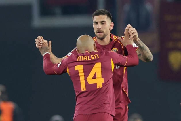 UEFA Europa League round of 16 second leg match AS Roma - Bologna Roma™s Italian midfielder Lorenzo Pellegrini celebrates after scoring a goal during UEFA Europa League round of 16 second leg match AS Roma - Bologna at Olimpico stadium on March 19, 2026 in Rome, Italy. _BPH9929 Copyright: xAntonioxBalascox