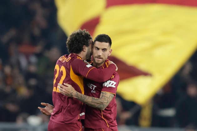 UEFA Europa League round of 16 second leg match AS Roma - Bologna Roma™s Italian midfielder Lorenzo Pellegrini celebrates after scoring a goal during UEFA Europa League round of 16 second leg match AS Roma - Bologna at Olimpico stadium on March 19, 2026 in Rome, Italy. _BPH9964 Copyright: xAntonioxBalascox