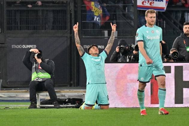 Foto IPP Felice De Martino Roma 19 03 2026 Calcio Europa League 2025-2026 Roma - Bologna Nella foto: Esultanza dopo il gol di Santiago Castro Italy Photo Press World Copyright Roma italy Italia ITALY  Copyright: xR4924_italyphotopressx