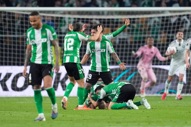 March 19, 2026, Sevilla, Sevilla, Spain: Sofyan Amrabat of Real Betis Balompie celebrates a goal during the UEFA Europa League 2025 26 Round of 16 Second Leg match between Real Betis Balompie and Panathinaikos FC at La Cartuja stadium on March 19, 2026, in Sevilla, Spain. Sevilla Spain - ZUMAa181 20260319_zaa_a181_139 Copyright: xJoaquinxCorcherox
