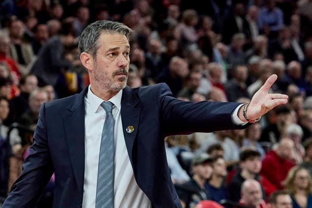 Turkish Airlines EuroLeague Basketball, FC Bayern Munich Basketball vs Dubai Basketball, Munich FC Bayern Basketball, Munich FC Bayern Basketball, Dubai Basketball, 2026 03 19 in Munich SAP Garden GOLEMAC Jurica Dubai Basketball Head Coach DUBHC sportworld Munich SAP Garden Bayern Germany