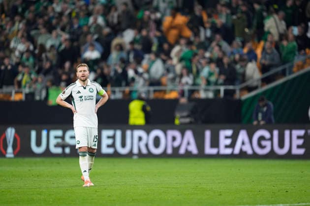 March 19, 2026, Sevilla, Sevilla, Spain: Sverrir Ingi Ingason of Panathinaikos FC laments during the UEFA Europa League 2025 26 Round of 16 Second Leg match between Real Betis Balompie and Panathinaikos FC at La Cartuja stadium on March 19, 2026, in Sevilla, Spain. Sevilla Spain - ZUMAa181 20260319_zaa_a181_226 Copyright: xJoaquinxCorcherox