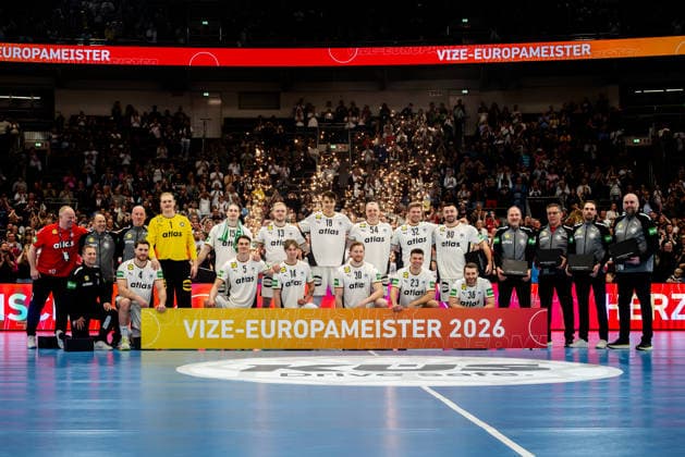 Dortmund 19 03 2026, Handball, Men, International match, Germany Egypt VIZE European Champion Team at the award ceremony Dortmund Westfalenhalle NRW Germany