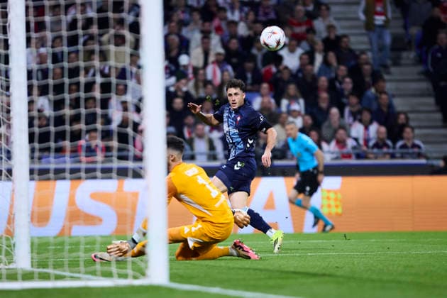 Olympique Lyonnais v Real Club Celta - Europa League DECINES-CHARPIEU, FRANCE - MARCH 19: Pablo Duran of Celta de Vigo in action during the UEFA Europa League 2025 26 Round of 16 Second Leg match between Olympique Lyonnais and Real Club Celta at OL Stadium on March 19, 2026 in Decines-Charpieu, France. DECINES-CHARPIEU OL Stadium Spain Copyright: xDiegoxSimonx
