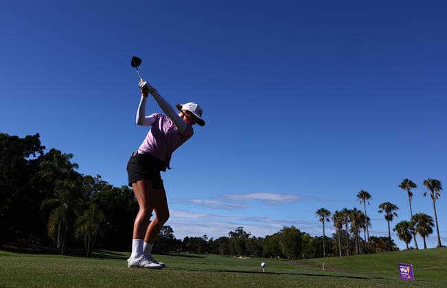 GOLF AUSTRALIAN WPGA, Australia s Kelsey Bennett in action during the 2026 Australian WPGA Championship at Sanctuary Cove Golf and Country Club on the Gold Coast, Friday March 20, 2026. ( NO ARCHIVING, EDITORIAL USE ONLY GOLD COAST QUEENSLAND AUSTRALIA  Copyright: xx 20260320120811296200