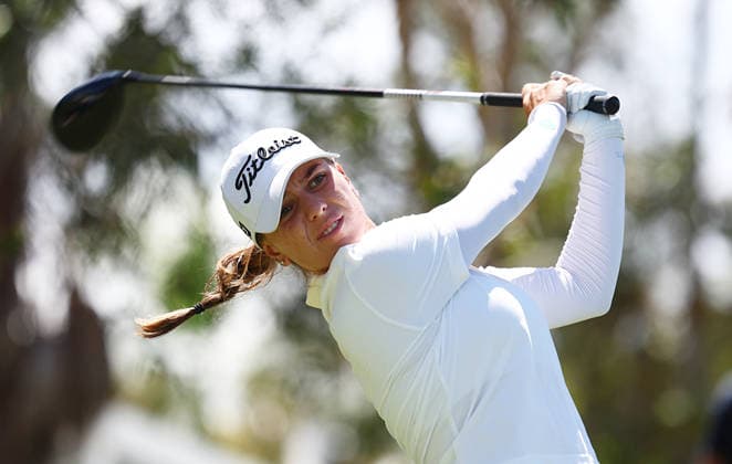 GOLF AUSTRALIAN WPGA, Australia s Stephanie Kyriacou tees off on the 3rd hole during the 2026 Australian WPGA Championship at Sanctuary Cove Golf and Country Club on the Gold Coast, Friday March 20, 2026. ( NO ARCHIVING, EDITORIAL USE ONLY GOLD COAST QUEENSLAND AUSTRALIA  Copyright: xx 20260320131615149456