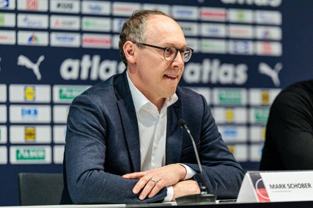 Press conference after the match, Mark Schober Chairman of the German Handball Federation DHB GER, Germany GER vs Egypt EGY , handball, international match, season 2025 2026, 19 03 2026 GER, Germany GER vs Egypt EGY , handball, international match, season 2025 2026, 19 03 2026 Dortmund Copyright: xEibner-Pressefoto JanxRollingerx EP_JSK