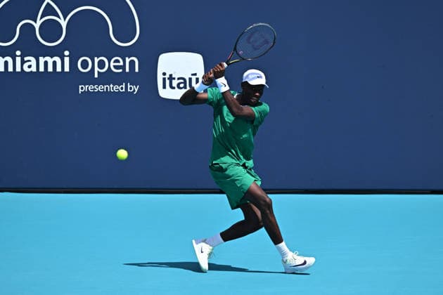 Itau Miami Open Moise Kouame (FRA) during his first round at the Itau Miami Open in Miami , USA, on March 18, 2026. Photo by Corinne Dubreuil ABACAPRESS.COM Miami United States  Copyright: xDubreuilxCorinne ABACAx